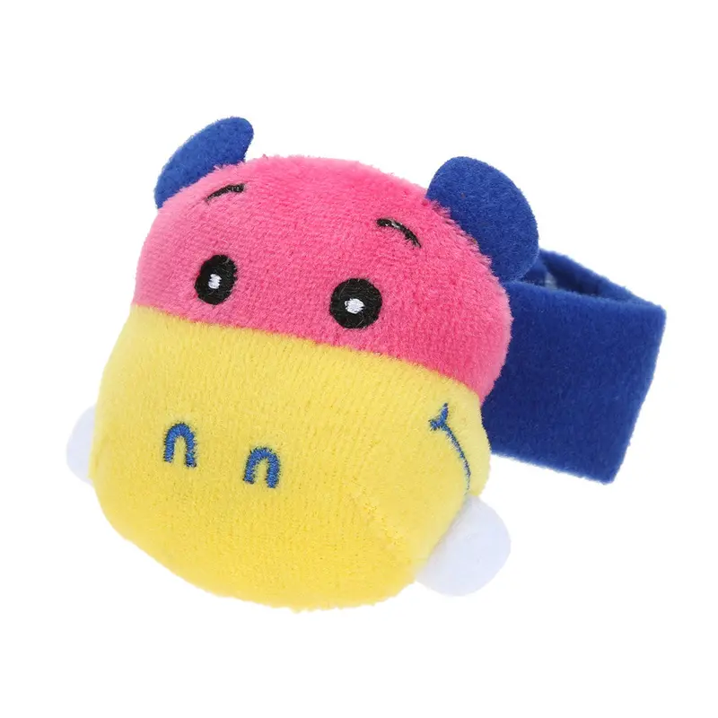 St Baby Toys Wrist Strap Socks Cute Cartoon Cow Cattle Plush Developmental Baby Rattle Toy Ring Bell 1