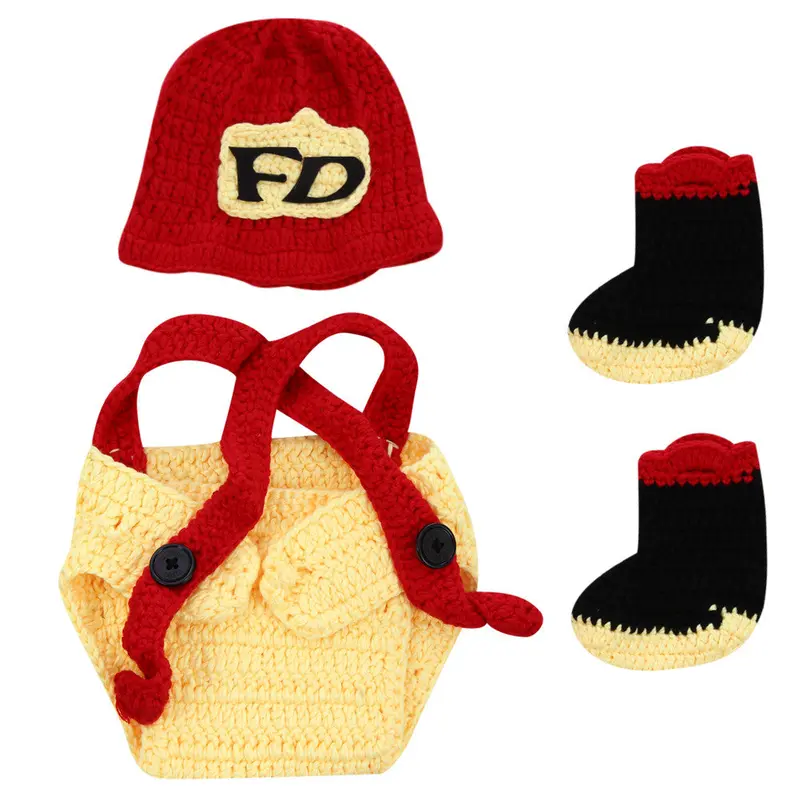 St Hmade Crochet Baby Hat + Overalls + Shoes Cotton Born Baby Pography Props Knitted Fotografia Costume 1
