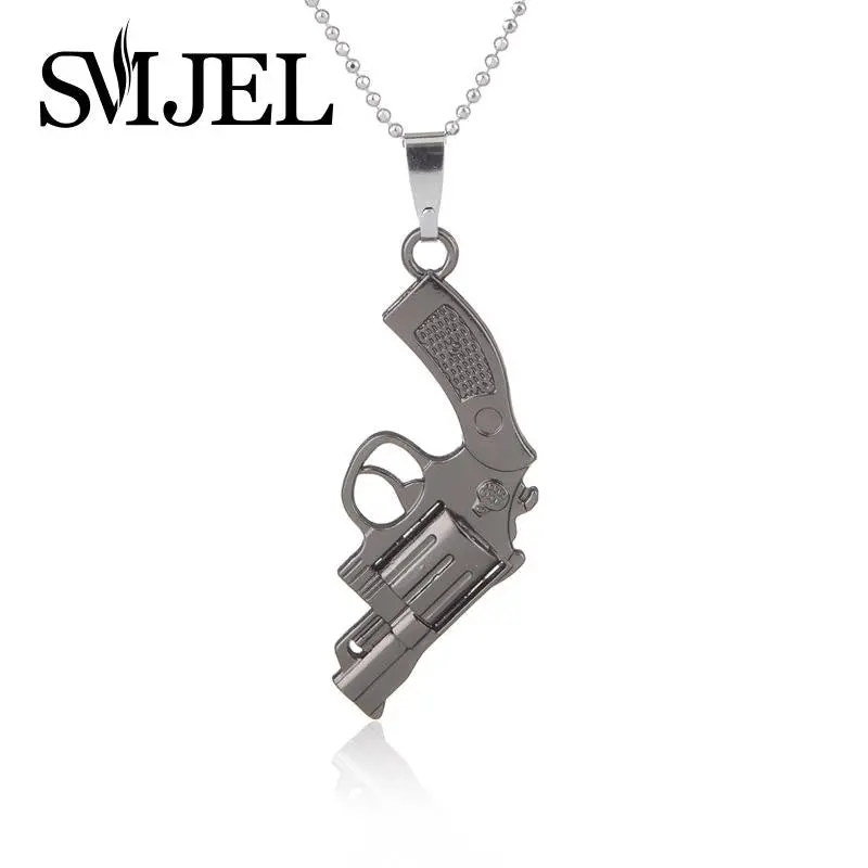 Stainless Steel Gun Necklaces Vinatge Gun Pendant Necklaces Birthday Gifts Wn004 1
