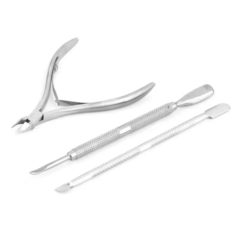 Stainless Steel Nail Cuticle Spoon Pusher Remover Cutter Nipper Clipper Cut Set 1