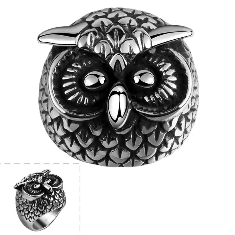 Stainless Steel Ring Owl Shape Anel De Ouro Wedding Jewelry Mayar1 6 1