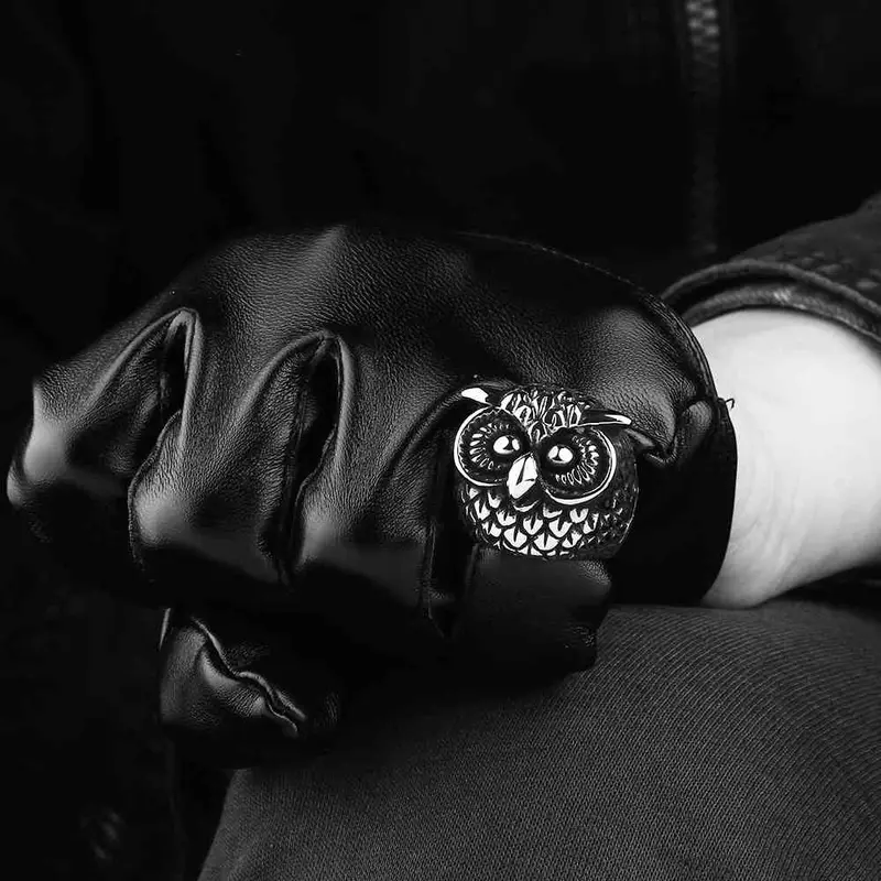 Stainless Steel Ring Owl Shape Anel De Ouro Wedding Jewelry Mayar1 6 2