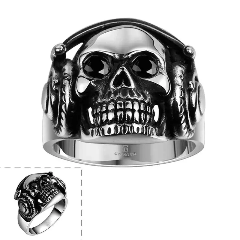 Stainless Steel Rings For Men Big Skull Anel De Ouro Joyas Mayar 85 1