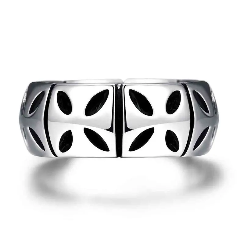 Stainless Steel Rings Quatrefoil Circle Anel De Ouro Men Jewelry Mayar245 1