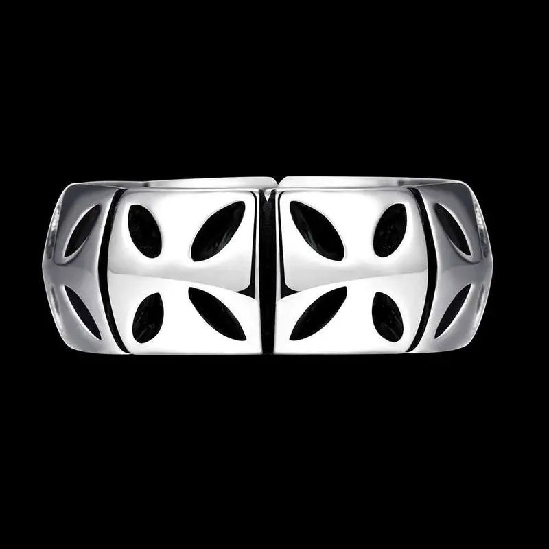 Stainless Steel Rings Quatrefoil Circle Anel De Ouro Men Jewelry Mayar245 2