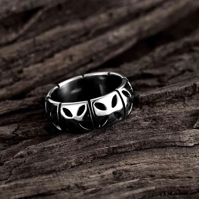 Stainless Steel Rings Quatrefoil Circle Anel De Ouro Men Jewelry Mayar245 3