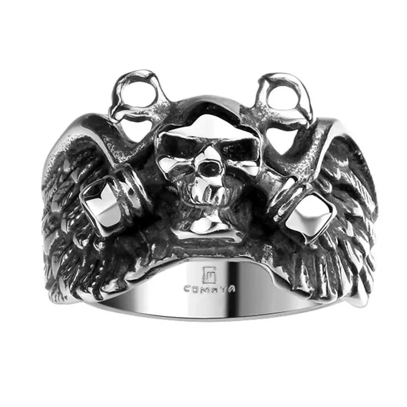 Stainless Steel Wedding Rings Ghosts Aliancas Jewelry European Style Mayar 81 4