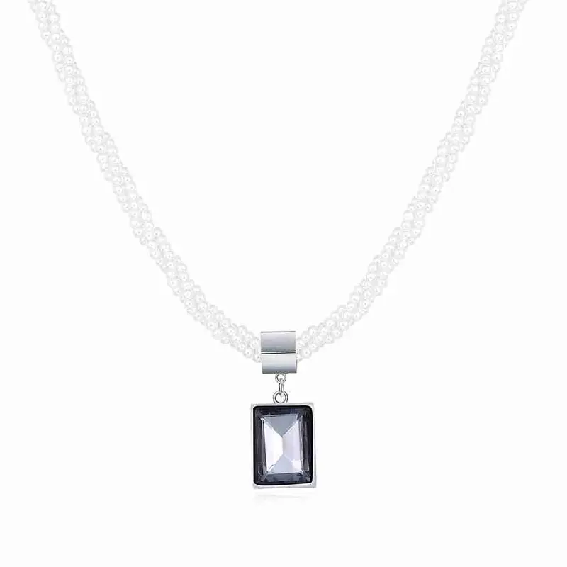 Statement Necklace Hanging Rectangle Colar Feminino Wedding 1