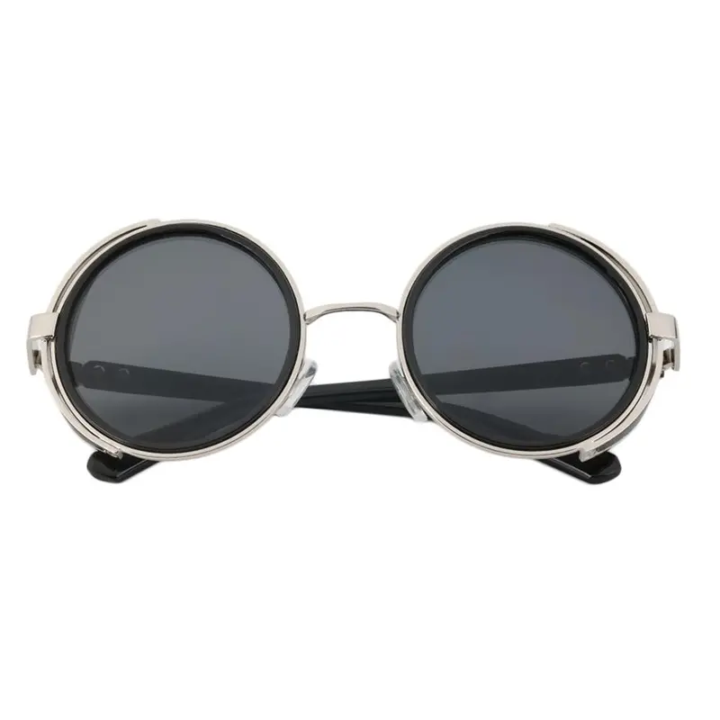 Steampunk Sunglasses Round Glasses Cyber Goggles Vintage Retro Style Blinder 4
