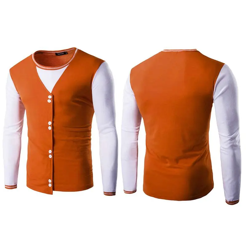 Steesshirt Tops Clothes False Two Pieces Shirts Long Sleeve V Neck Slim Fit Korean Style 8