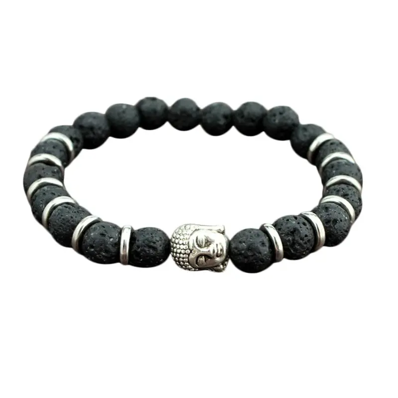 Stone Tigers Eye Gold Buddha Head Beaded Bracelet Energy Bracelet 1