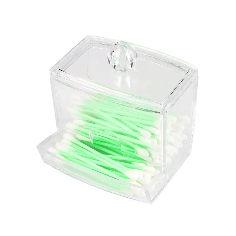 Storage Box Clear Acrylic Q-Tip Holder Box Cotton Swabs Stick Storage Box Cosmetic Makeup Case 47335 2