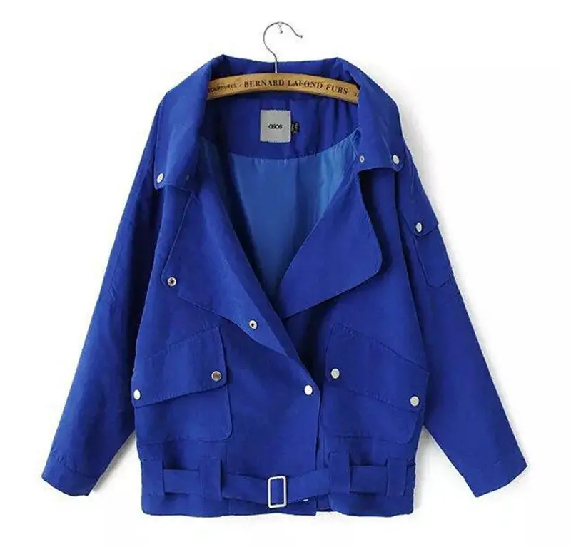Streetwear Large Lapel Pockets Long Sleeve Military Casual Drawstring Trench Women's Loose Coat Outwear Black Blue Army Green 6