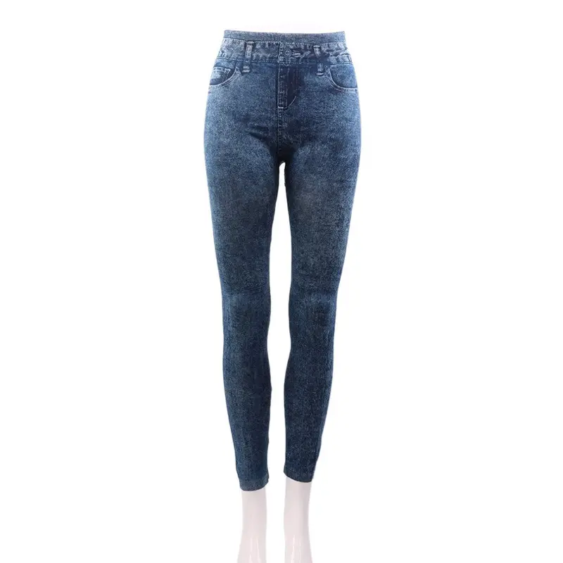 Stretch Denim Jean Look Skinny Leggings Slim Jeggings Pants Academies American Apparel Faux Denim Pencil Pants 1