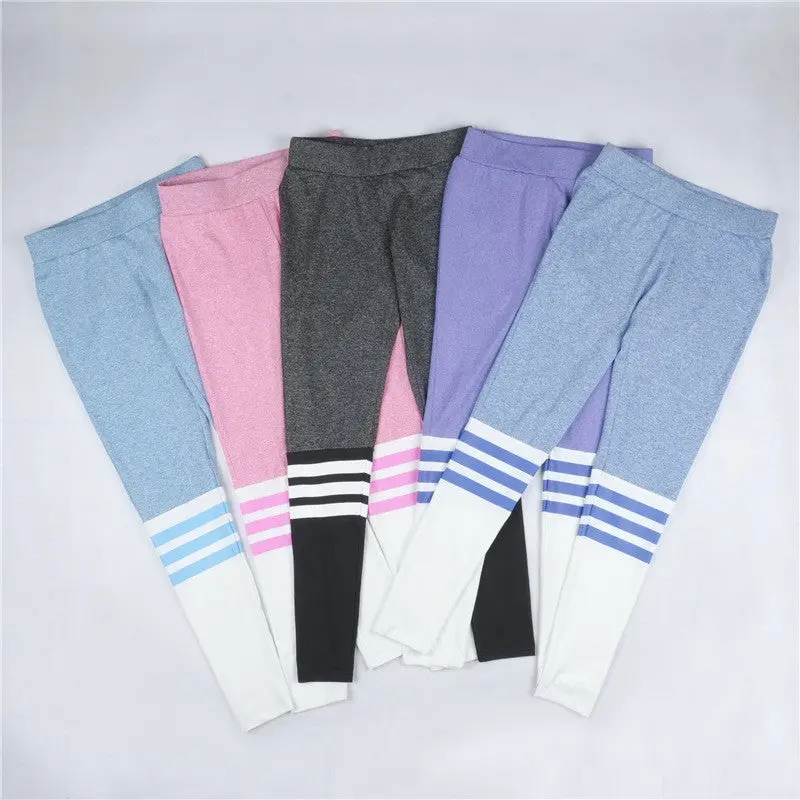 Stretchy Fitness Legging Women Patchwork High Waisted Leggings Slim Skinny Leggin Sexy Fitness Pants 10