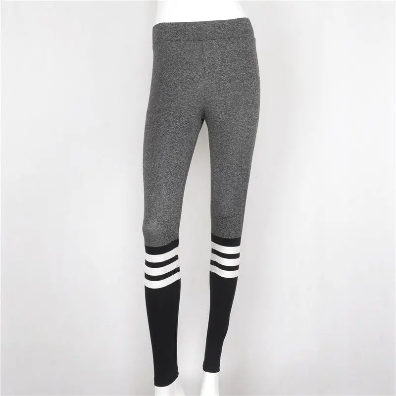 Stretchy Fitness Legging Women Patchwork High Waisted Leggings Slim Skinny Leggin Sexy Fitness Pants 4