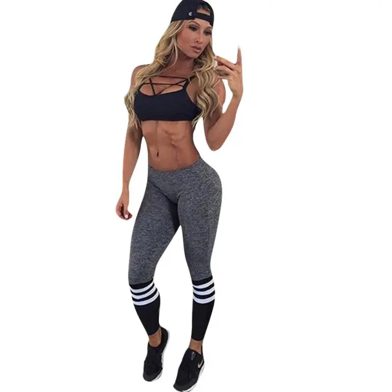 Stretchy Fitness Legging Women Patchwork High Waisted Leggings Slim Skinny Leggin Sexy Fitness Pants 6