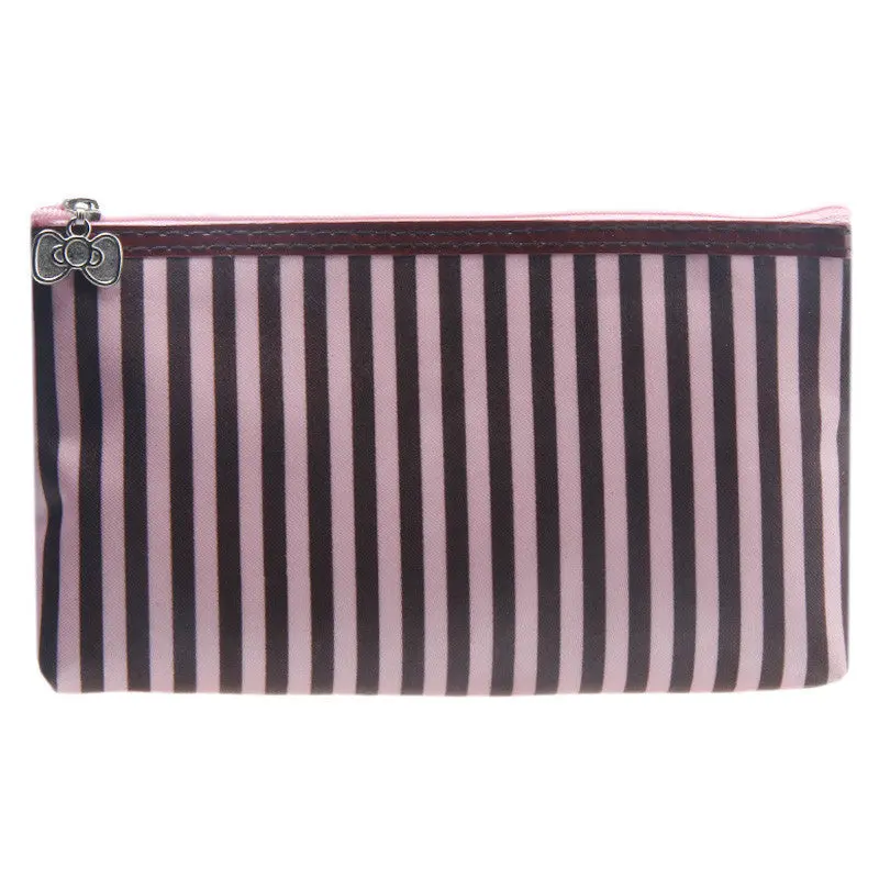 Stripe Pattern Cosmetic Makeup Portable Storage Bags Pen Pencil Pouch Cases 2