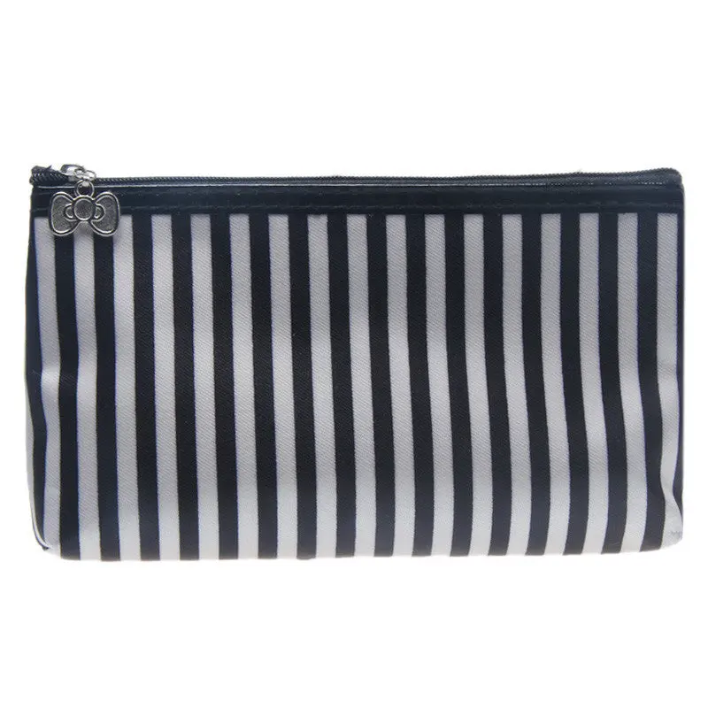 Stripe Pattern Cosmetic Makeup Portable Storage Bags Pen Pencil Pouch Cases 4