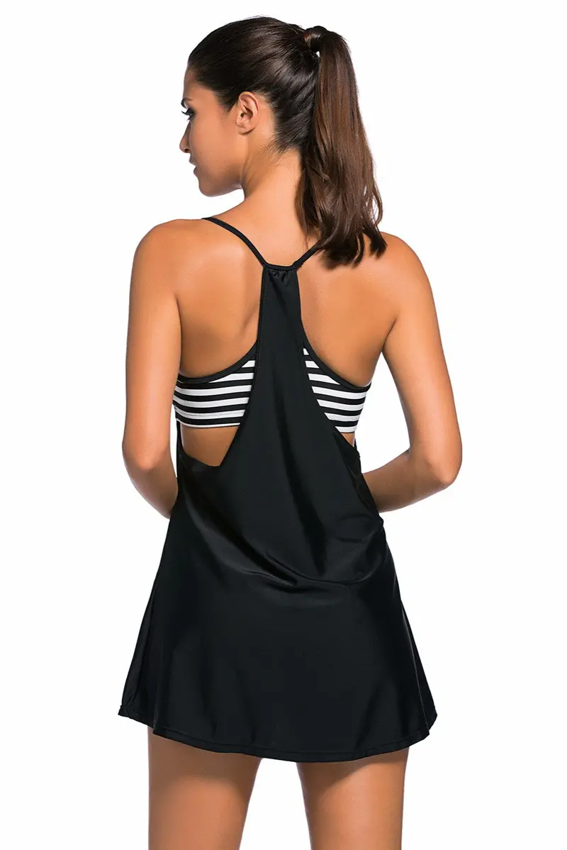 Striped Beach Dress Wear Sexy Plus Size Skater Dress For Beachwear 41948 7