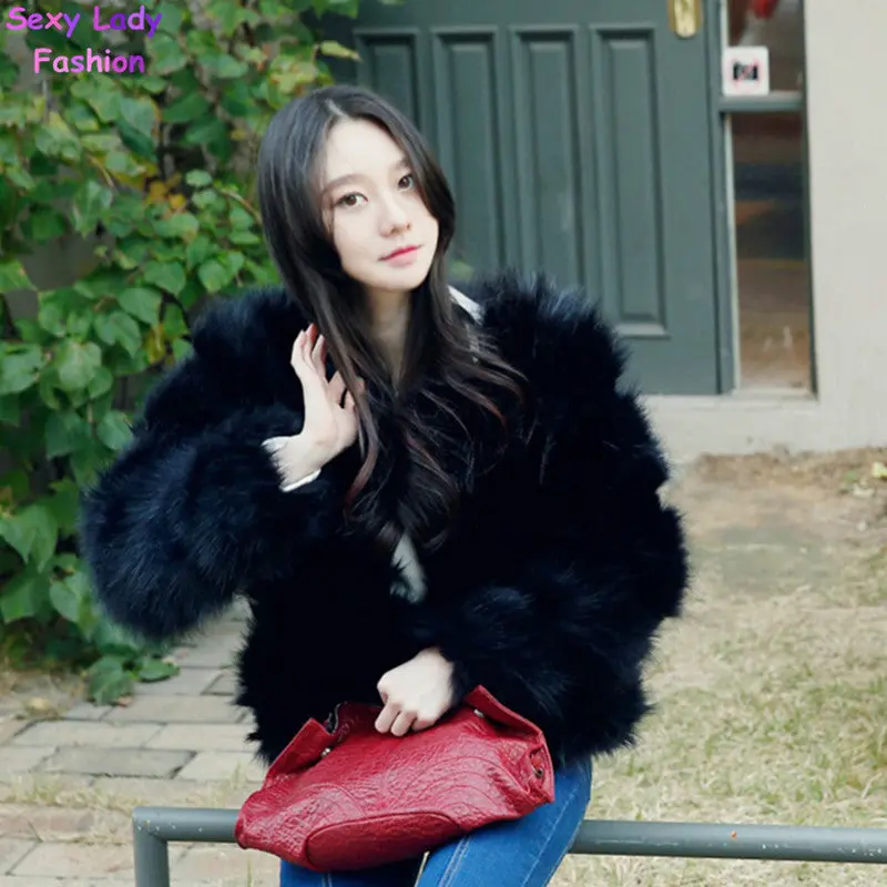 Striped Layer Faux Fur Jacket Coat 4 Inches Long Hairy Long Sleeve Slim Shaggy Outwear Women's Warm Faux Fur Coat Black 2