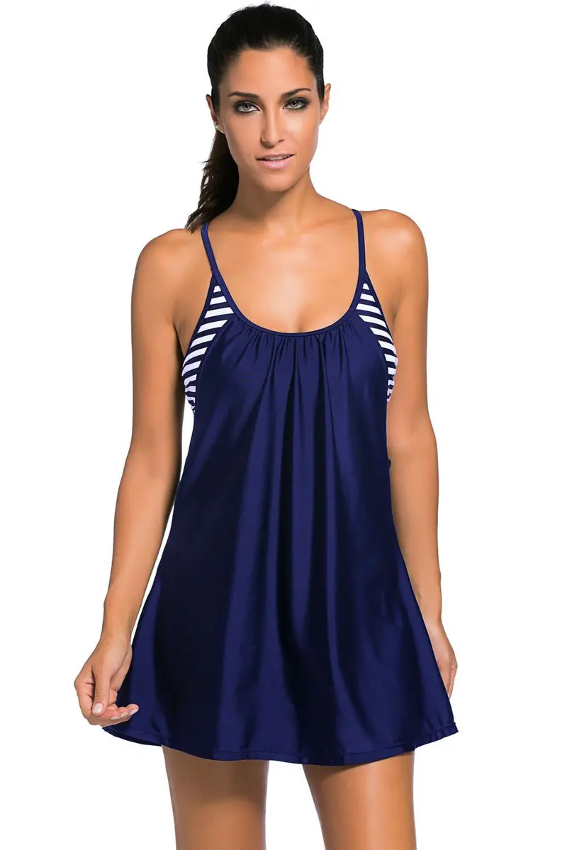 Striped Plus-Size Skater Dress for Beach Outfits – Flattering Summer Beachwear