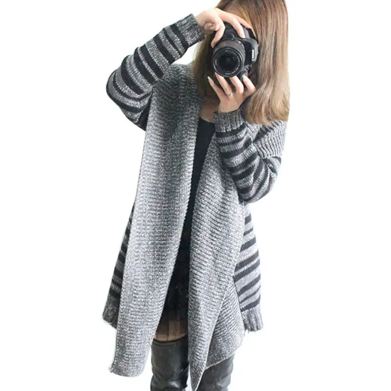 Striped Sweaters Plus Size Women Ladies Cardigans Knitted Warm Women Cardigans Clothing Sweater Oversized 1
