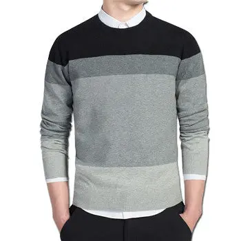Stripped Sweaters And Pullovers Casual Slim Fit Long Sleeved O Neck Knitted Sweaters Pullovers Hombre 1