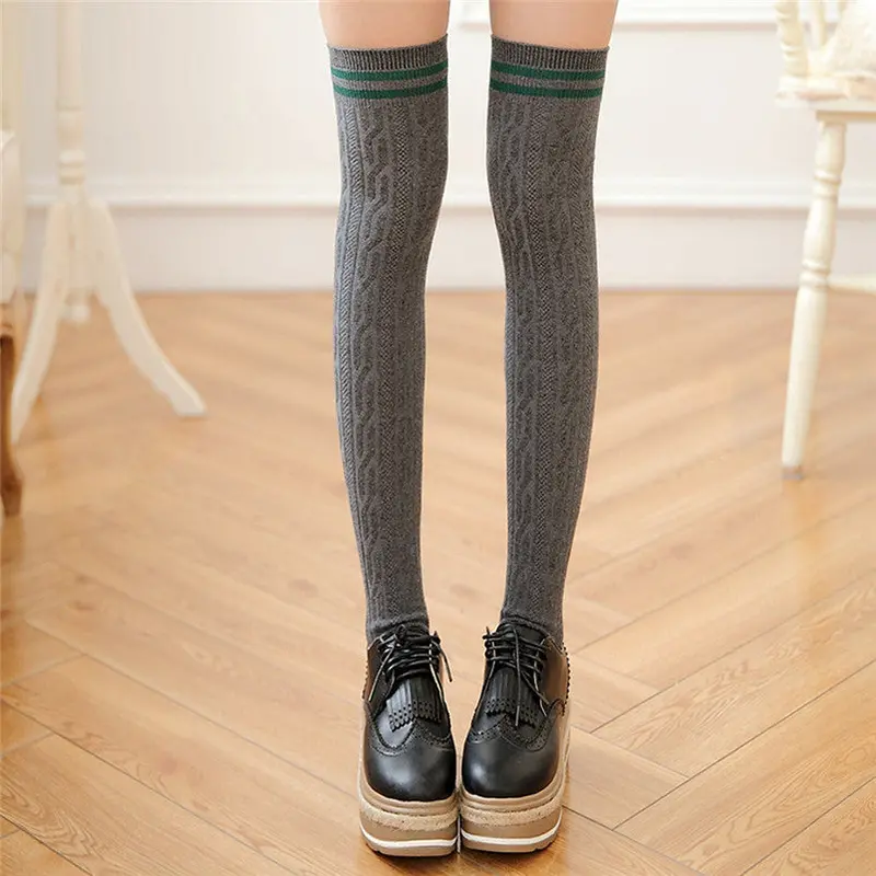 Student College Compression Stockings Wind Thigh High Stockings Black Over The Knee Girls Women Stockings Fast Shipping Feida 2