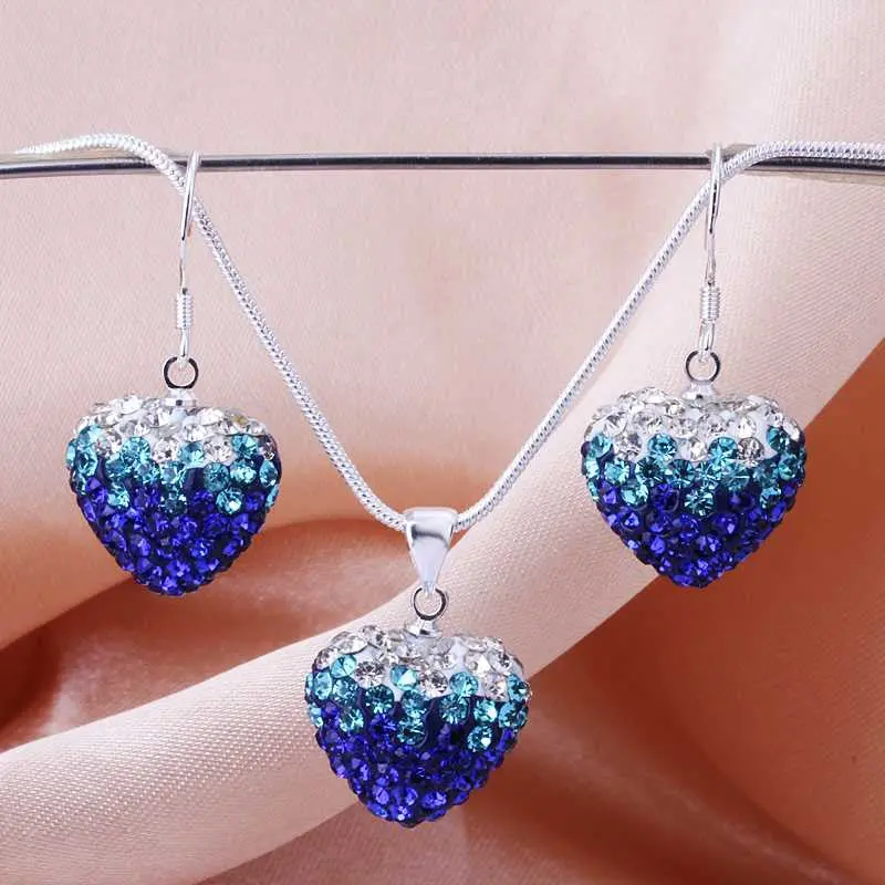 Style 1 Mm Handmade Disco Ball Beads Men Gift Crystal Shamballa Jewelry Set Fasion Necklace Earringsbs 14 1