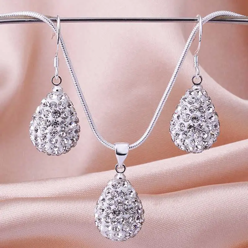 Style 1 Mm Handmade Disco Ball Beads Men Gift Crystal Shamballa Jewelry Set Fasion Necklace Earringsbs 28 1