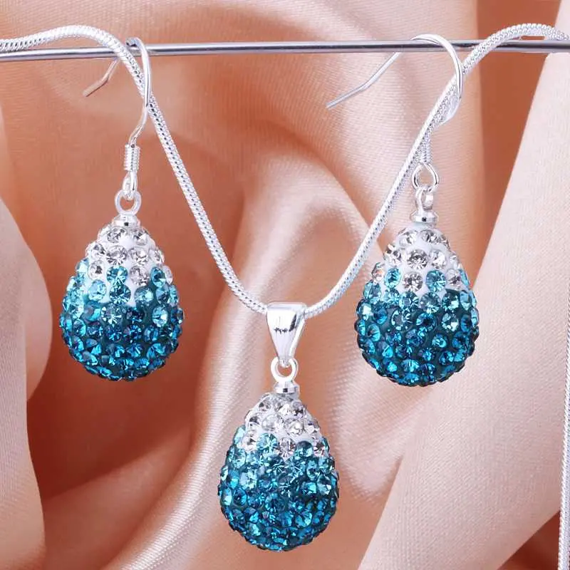 Style 1 Mm Handmade Disco Ball Beads Men Gift Crystal Shamballa Jewelry Set Fasion Necklace Earringsbs  3 1