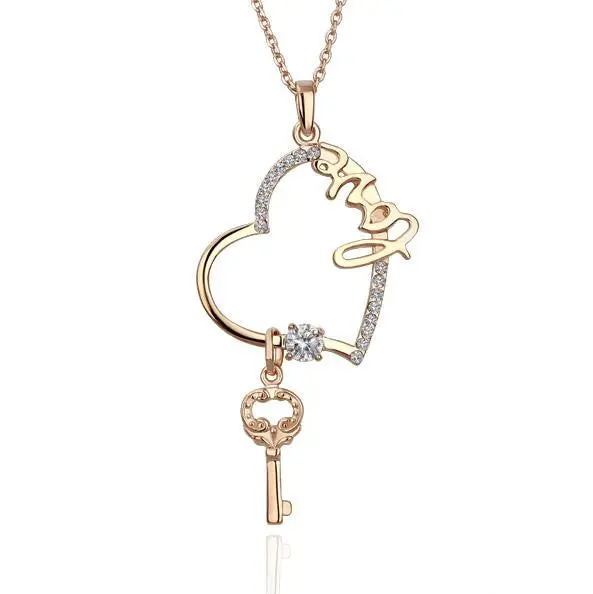 Style 18K Real Gold Plated Pendant Necklace Butterfly Love Tenis Masculino242 1