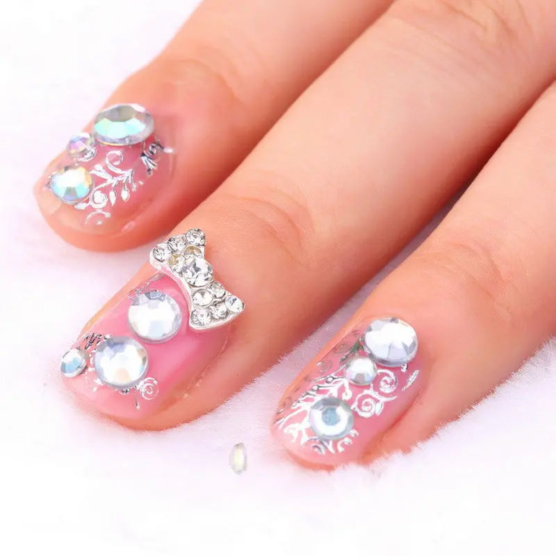 Style 300Pcs 3D Design Nail Art Tips Rhinestone Decoration Wheel Tools For Beauty Diy Glitter Diamond Gems Tips 2