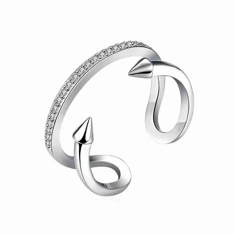 Style 925 Silver Ring Snakeheads Lines Bague Femme Sport292 1