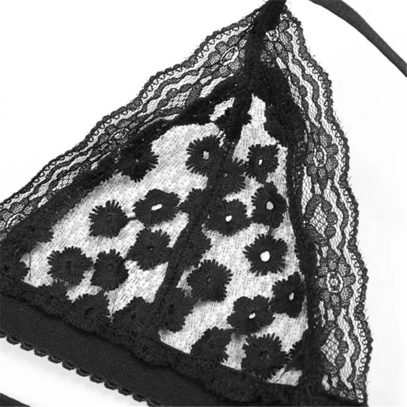 Style Beach Strappy Bra Sexy Lace Crop Top Embroidery Crochet Tops Women Black White Bustier Crop Top Lace Bralette 7