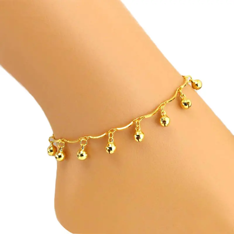Style Charming Bells Pendant Leg Chains Golden Anklet Ankle Bracelet Foot Jewelry Barefoot Sandals Anklets For Women 1
