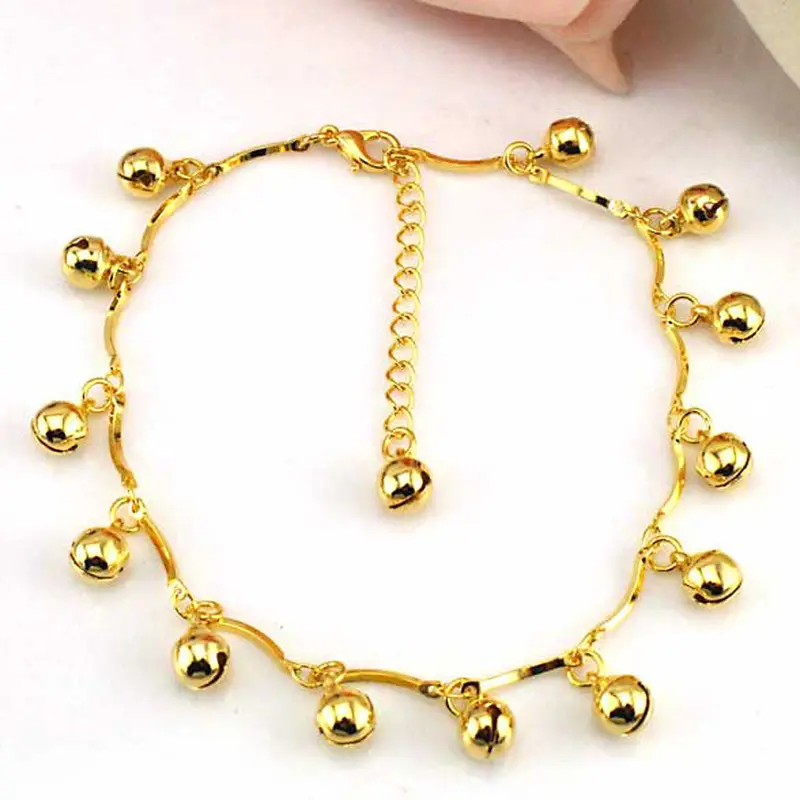 Style Charming Bells Pendant Leg Chains Golden Anklet Ankle Bracelet Foot Jewelry Barefoot Sandals Anklets For Women 2