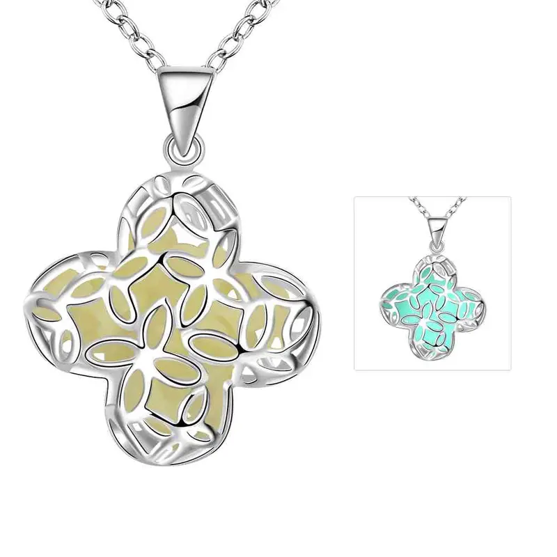 Style Glowing Film Necklace Men Four Leaf Flower Vintage Necklace S In Euros3 2