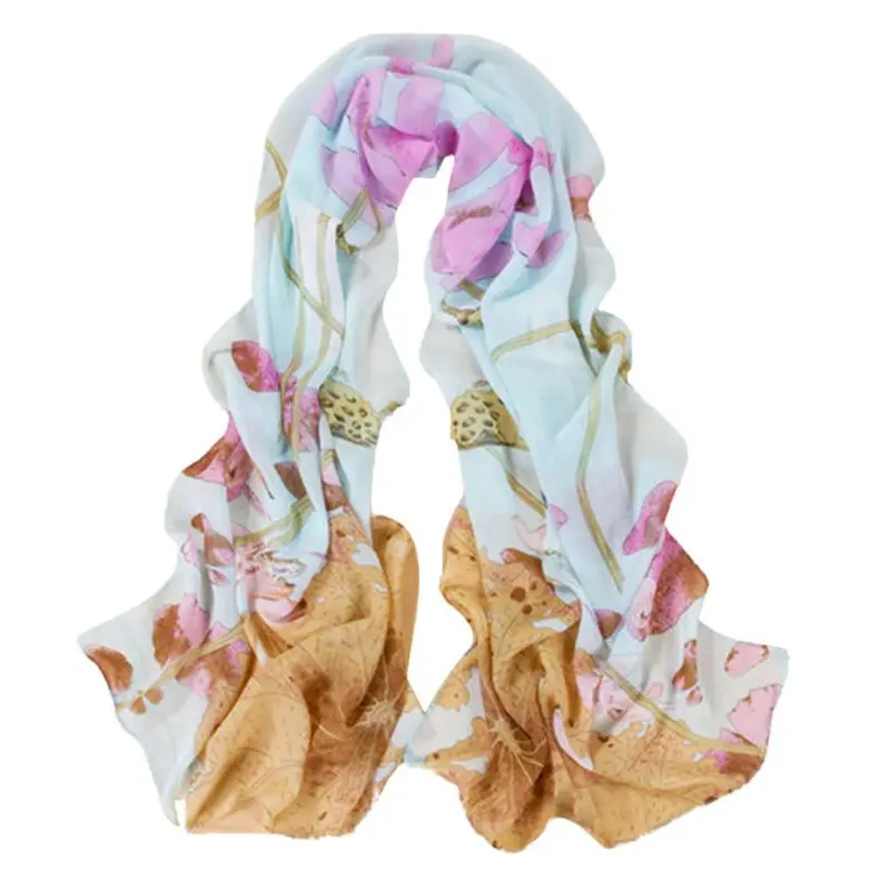 Style Korea Scarf Ladies Long Scarf Chiffon Scarf Women Flower Print Scarves Shawls 1