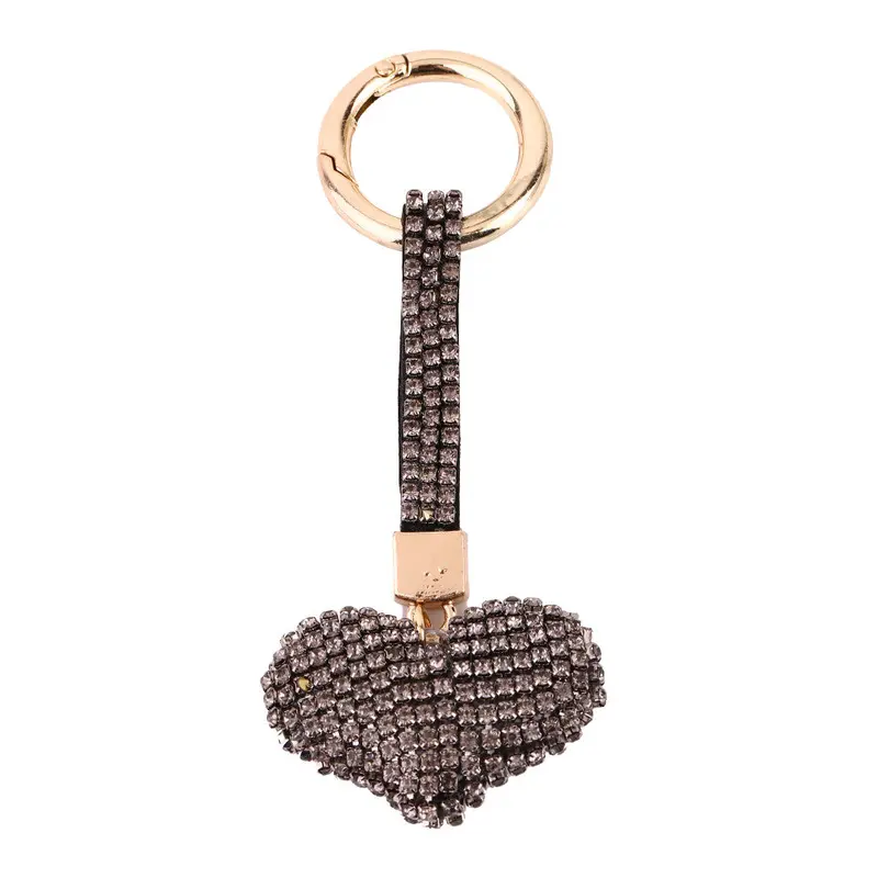 Style Love Heart Design Diamond Plated Shinning Keychain Key Ring Jewelry For Friends Christmas Gift 4