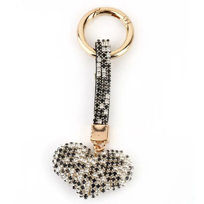 Style Love Heart Design Diamond Plated Shinning Keychain Key Ring Jewelry For Friends Christmas Gift 5