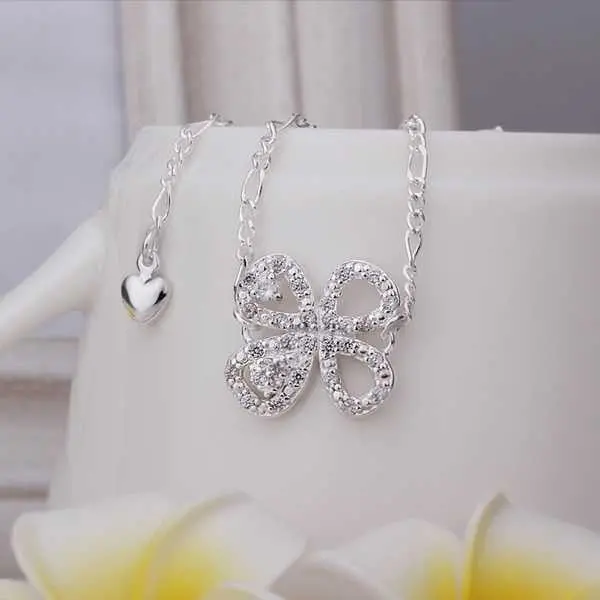 Style Silver Anklet Insets Clover Ankle Bracelet Elegant Hba  7 1