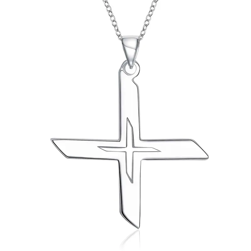 Style Silver Choker Necklace Hollow Cross Choker Sport197 1
