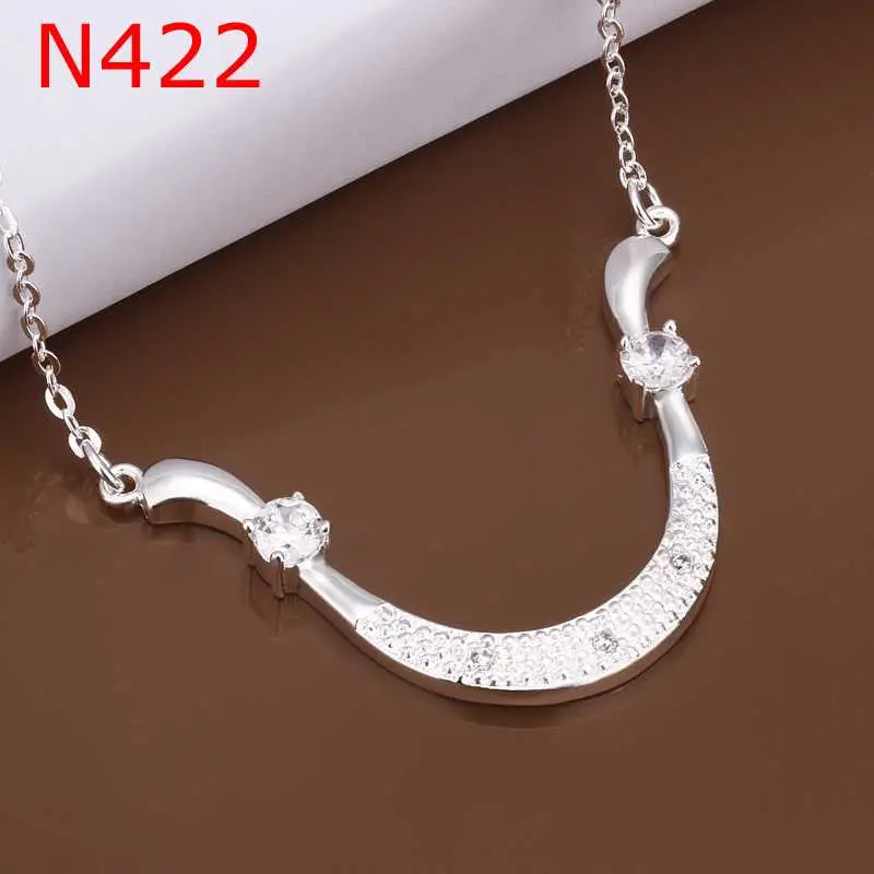 Style Silver Necklaces Crystal U Shaped Collares Populares Elegant166 1