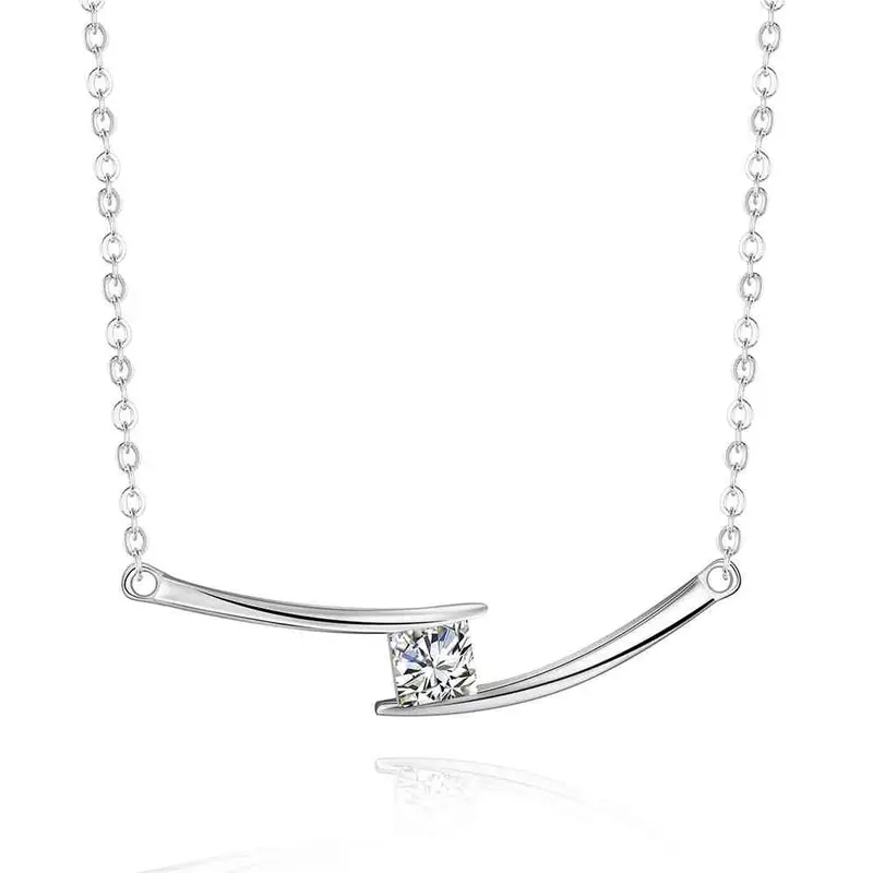 Style Silver Necklaces Crystal U Shaped Collares Populares Elegant166 11