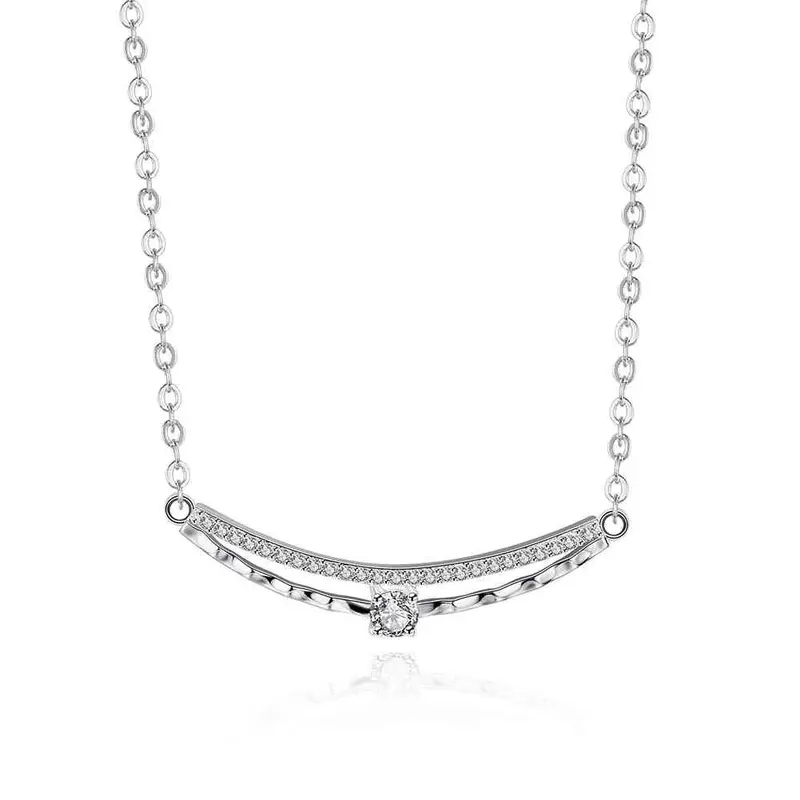 Style Silver Necklaces Crystal U Shaped Collares Populares Elegant166 12