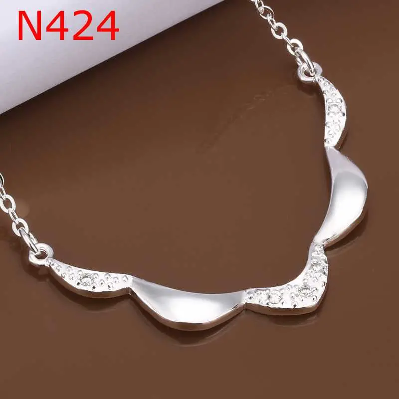 Style Silver Necklaces Crystal U Shaped Collares Populares Elegant166 3
