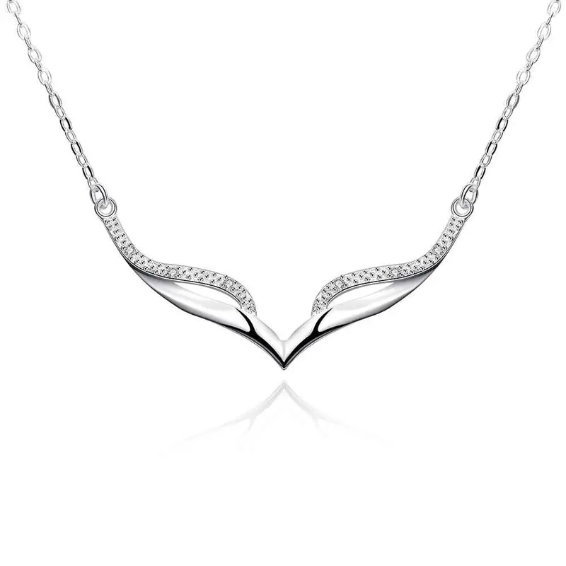 Style Silver Necklaces Crystal U Shaped Collares Populares Elegant166 4