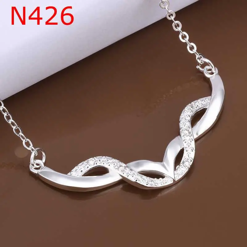Style Silver Necklaces Crystal U Shaped Collares Populares Elegant166 5